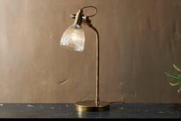 nkuku Rarni Recycled Glass Table Lamp - Lamps - One Size - Antique Brass