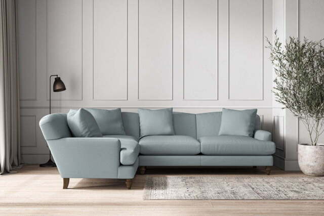 nkuku Deni Left Hand Corner Sofa - Make To Order - Large - Recycled Cotton Horizon