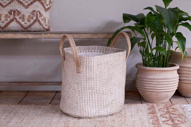 nkuku Rohia Basket - Storage - One Size - Natural & Cream