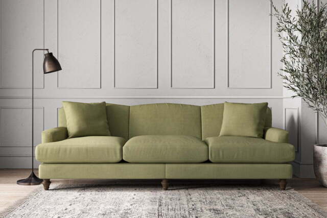 nkuku Deni Sofa - Make To Order - Super Grand - Brera Linen Sage