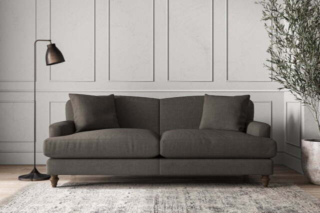 nkuku Deni Large Sofa - Make To Order - Brera Linen Granite - No Colour
