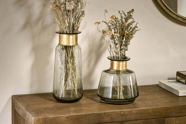 nkuku Miza Glass Vase - Vases & Planters - Large - Smoke