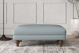 nkuku Deni Dining Footstool - Make To Order - Medium - Recycled Cotton Horizon