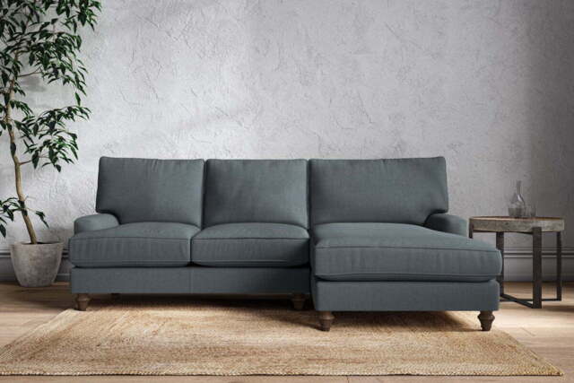 nkuku Marri Right Hand Chaise Sofa - Make To Order - Large - Brera Linen Dusk