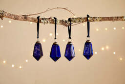 nkuku Ratnam Baubles Set Of 4 - Christmas Decorations - Indigo
