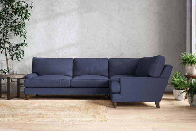 nkuku Marri Right Hand Corner Sofa - Make To Order - Grand - Recycled Cotton Navy