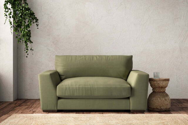 nkuku Guddu Love Seat - Make To Order - Brera Linen Sage - No Colour