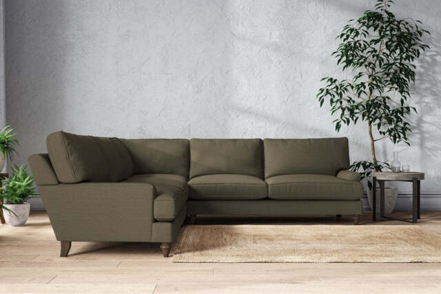 nkuku Marri Corner Sofa - Make To Order - Grand - Recycled Cotton Moss