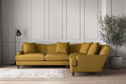 nkuku Deni Right Hand Corner Sofa - Make To Order - Super Grand - Recycled Cotton Ochre