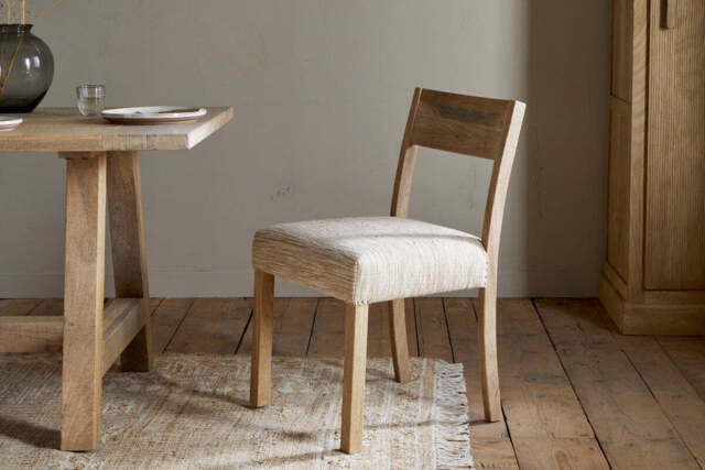 nkuku Zoha Cotton & Jute Upholstered Dining Chair - Seating - One Size - Natural