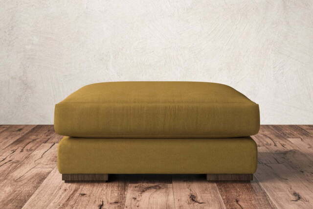nkuku Guddu Large Dining Footstool - Make To Order - Recycled Cotton Ochre - No Colour