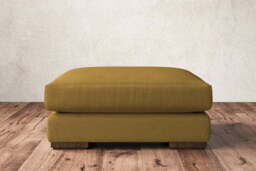 nkuku Guddu Large Dining Footstool - Make To Order - Recycled Cotton Ochre - No Colour