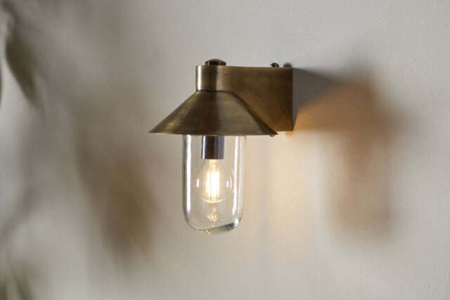 nkuku Singa Outdoor Wall Lamp - Lights - One Size - Antique Brass