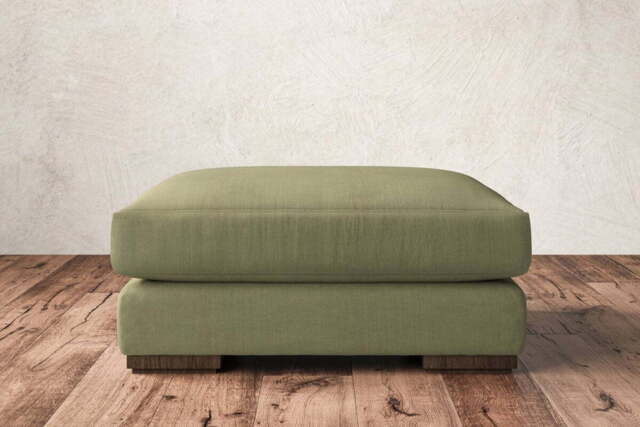 nkuku Guddu Dining Footstool - Make To Order - Large - Brera Linen Sage