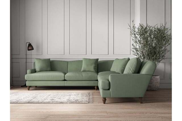 nkuku Deni Corner Sofa - Make To Order - Grand - Brera Linen Jade