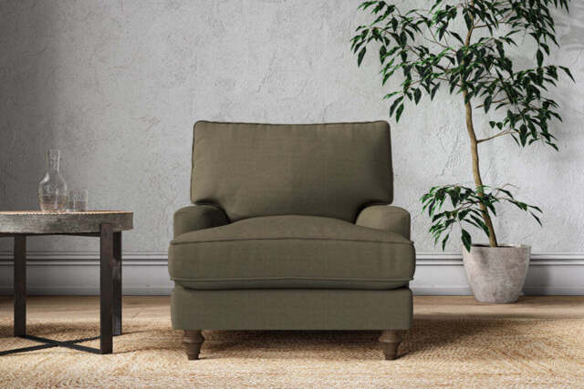 nkuku Marri Armchair - Make To Order - Recycled Cotton Moss - No Colour