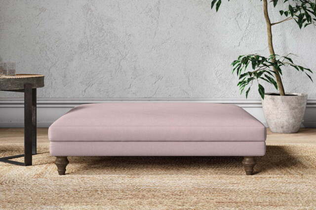 nkuku Marri Dining Footstool - Make To Order - Grand - Recycled Cotton Lavender