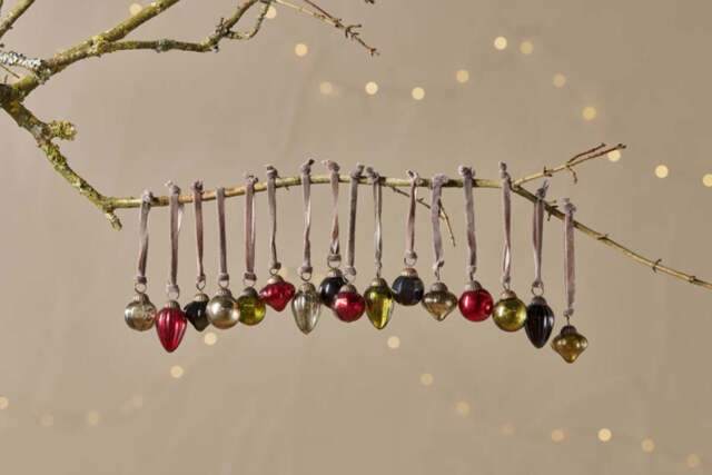 nkuku Adisa Bauble Jar Set Of 16 - Christmas Decorations - Mixed Colours - Baubles - 13 x 11 cm (Diameter)