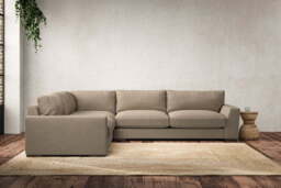 nkuku Guddu Large Left Hand Corner Sofa - Make To Order - Brera Linen Pebble - No Colour