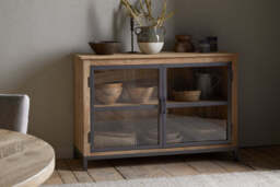 nkuku Nirvi Mango Wood & Iron Sideboard - Storage Furniture - One Size - Black