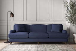 nkuku Deni Sofa - Make To Order - Super Grand - Recycled Cotton Navy