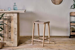 nkuku Vinay Woven Counter Dining Stool - Seating - One Size - Brown