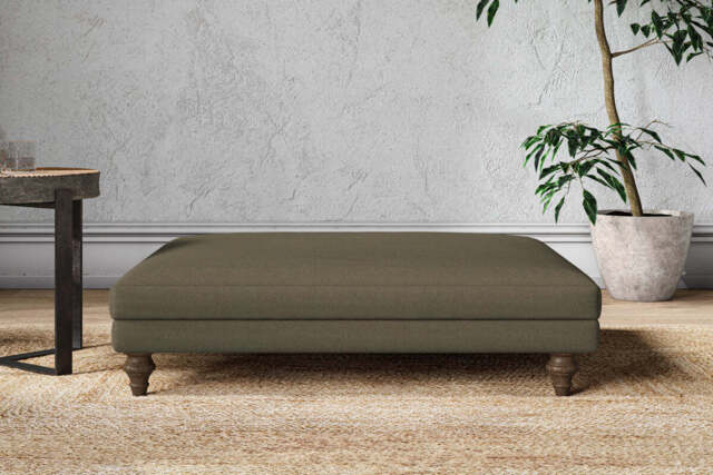 nkuku Marri Dining Footstool - Make To Order - Grand - Recycled Cotton Moss