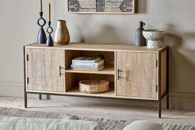 nkuku Dasai Mango Wood Media Unit - Storage Furniture - One Size - Natural