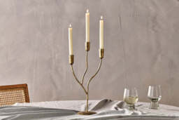 nkuku Palani Candelabra - Candles Holders & Lanterns - Small - Antique Brass