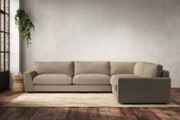 nkuku Guddu Right Hand Corner Sofa - Make To Order - Grand - Brera Linen Pebble