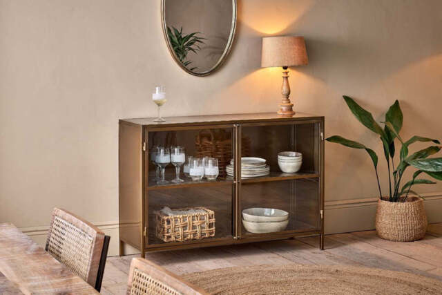 nkuku Ranchi Iron Sideboard - Storage Furniture - One Size - Antique Brass