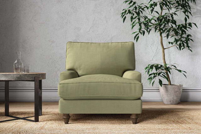 nkuku Marri Armchair - Make To Order - Brera Linen Sage - No Colour