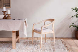 nkuku Anbu Mango Wood Upholstered Dining Chair - Seating - One Size - Natural