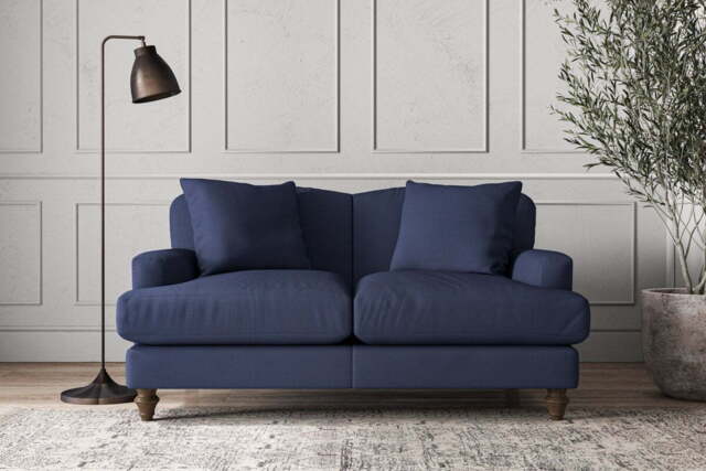 nkuku Deni Small Sofa - Make To Order - Recycled Cotton Navy