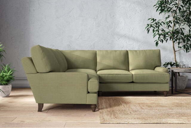 nkuku Marri Large Corner Sofa - Make To Order - Brera Linen Sage - No Colour