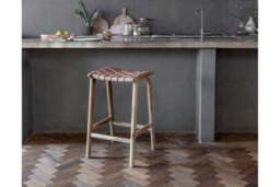 nkuku Adembi Woven Leather Counter Stool - Seating - One Size - Natural