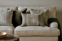 nkuku Paduna Jute & Cotton Cushion Cover - Textiles - Soft Blue/Brown - 60 x 40 cm