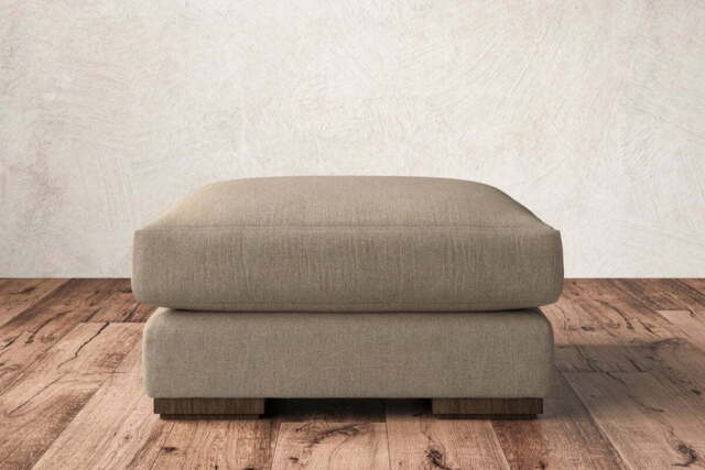 nkuku Guddu Dining Footstool - Make To Order - Medium - Brera Linen Pebble