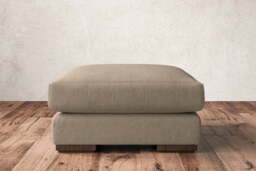 nkuku Guddu Dining Footstool - Make To Order - Medium - Brera Linen Pebble