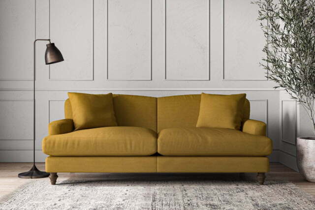 nkuku Deni Large Sofa - Make To Order - Recycled Cotton Ochre - No Colour