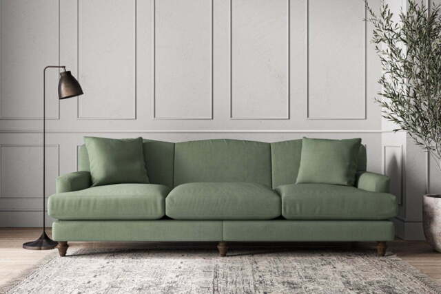 nkuku Deni Sofa - Make To Order - Super Grand - Brera Linen Jade