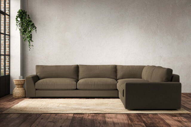 nkuku Guddu Right Hand Corner Sofa - Make To Order - Grand - Brera Linen Chestnut