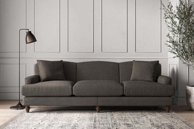 nkuku Deni Sofa - Make To Order - Super Grand - Brera Linen Granite