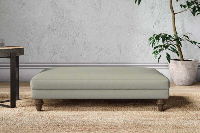 nkuku Marri Dining Footstool - Make To Order - Large - Recycled Cotton Seaspray