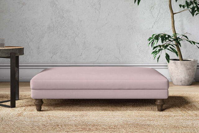 nkuku Marri Dining Footstool - Make To Order - Large - Recycled Cotton Lavender