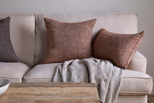 nkuku Kana Linen Cushion Cover - Textiles - Rust - 60 x 40 cm