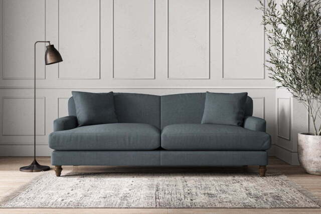 nkuku Deni Sofa - Make To Order - Grand - Brera Linen Dusk