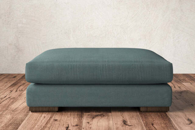 nkuku Guddu Dining Footstool - Make To Order - Grand - Recycled Cotton Airforce