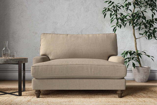 nkuku Marri Love Seat - Make To Order - Brera Linen Pebble - No Colour
