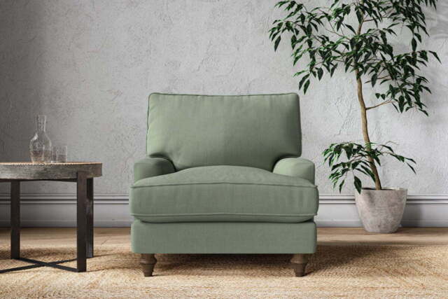 nkuku Marri Armchair - Make To Order - Brera Linen Jade - No Colour